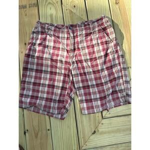 Aeropastole Men’s Shorts Plaid Bermuda 34 cotton casual Summer Vacation Beach
